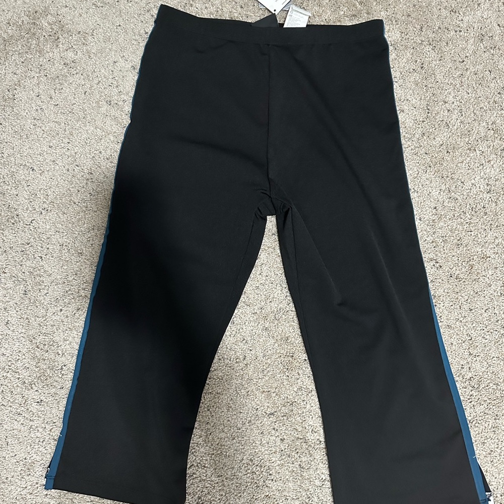 AthleticWorks Knit Capris with Blue Stripes